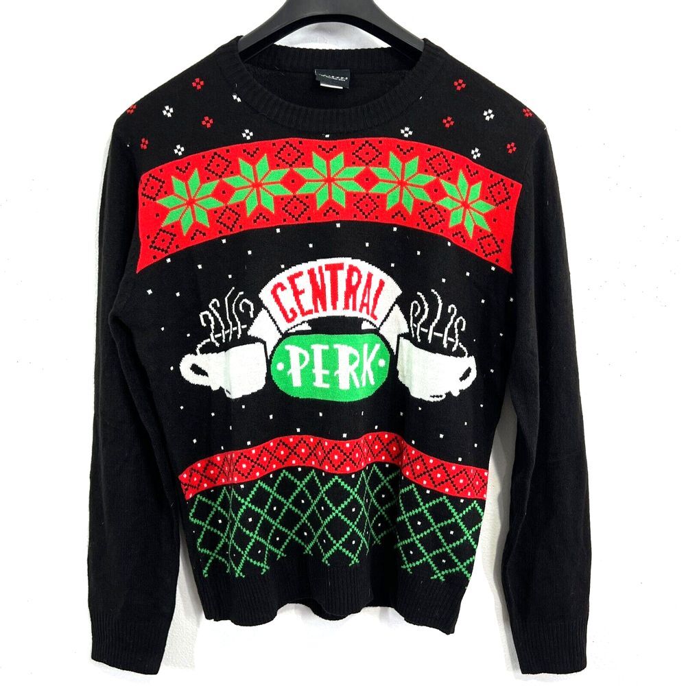 Ugly Christmas Sweater F.R.I.E.N.D.S CENTRAL‎ PERK Unisex Large Holiday Party